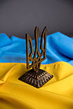 Тризуб настільний металевий на підставці бронзовий, фото 4