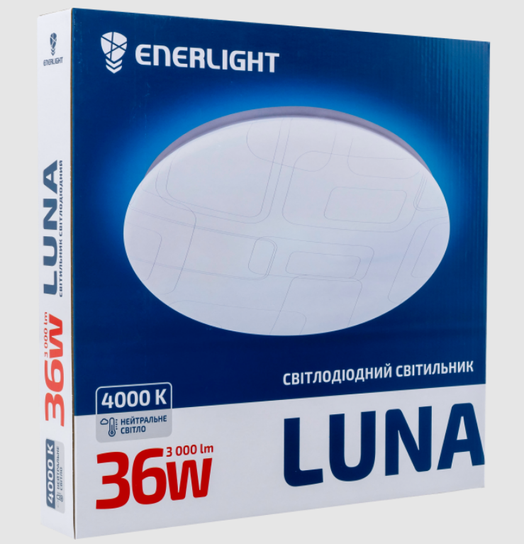 LED Світильник стельовий 36W 4000К LUNA36SMD80N Enerlight