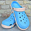 Сабо крокси жіночі блакитні з рожевим Luck Line, фото 6