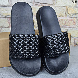 Шльопанці жіночі сланці Luck Line, Чорні шльопанці на пінковій підошві