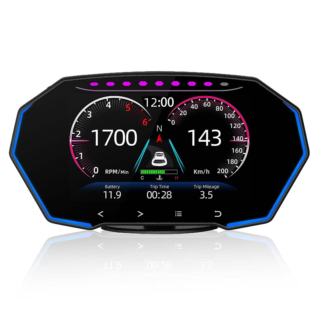 Бортовий комп'ютер HUD F11 (OBD2 діагностика, GPS)