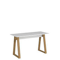 Дерев'яний письмовий стіл для навчання і роботи 138 NEPTUNE білий/дуб кам'яний Комп'ютерний стіл офісний