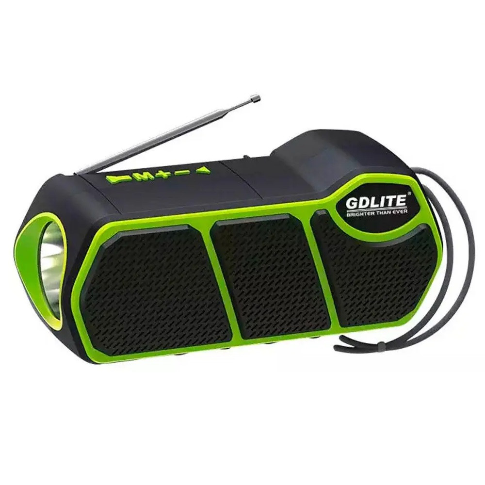 Ліхтар переносний багатофункціональний GDLite 11 із сонячною панеллю FM+Bluetooth+PowerBank 1500 mAh, фото 1