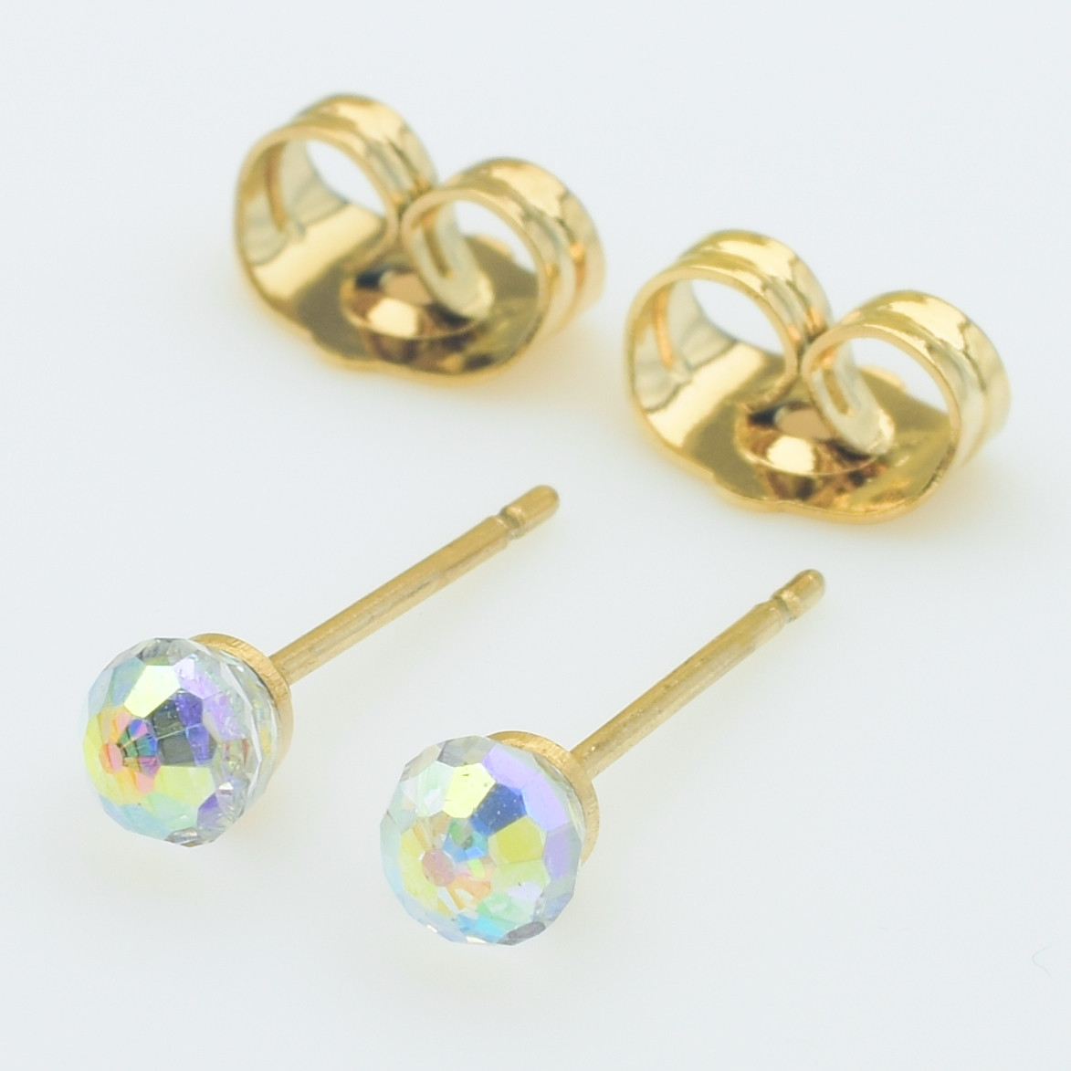 XUPING Серьги Позолота 18к Камни Swarovski "Aurore Boreale" Высота 0.4см, Ширина 0.4см
