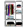 Тканинна шафа для речей Storage Wardrobe 88105 складаний гардероб 2 секції, 105 х 45 х 170 см Синій, фото 3
