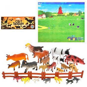 Ігрові фігурки Домашні тварини набір 21шт, ігрове поле, паркан
