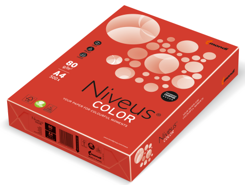Папір кольоровий А4 80г/м2 500 аркушів Intensive інтенсив червоний Mondi Niveus Color CO44