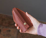 Удобная карманная кожаная ключница, кошелек для ключей коричневый