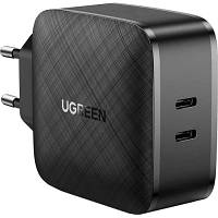 Зарядное устройство Ugreen CD216 66W 2xType-C PD Charger (Black) (70867)