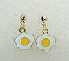 Сережки Liresmina Jewelry сережки-гвоздики цвяшки (пусети) Яєчня емаль 2 см золотисті, фото 2