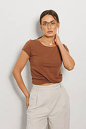 Жіноча однотонна обтисла футболка