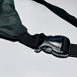 Поясна сумка бананка спортивна чорна на два відділи, фото 3