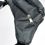 Поясна сумка бананка спортивна чорна на два відділи, фото 4