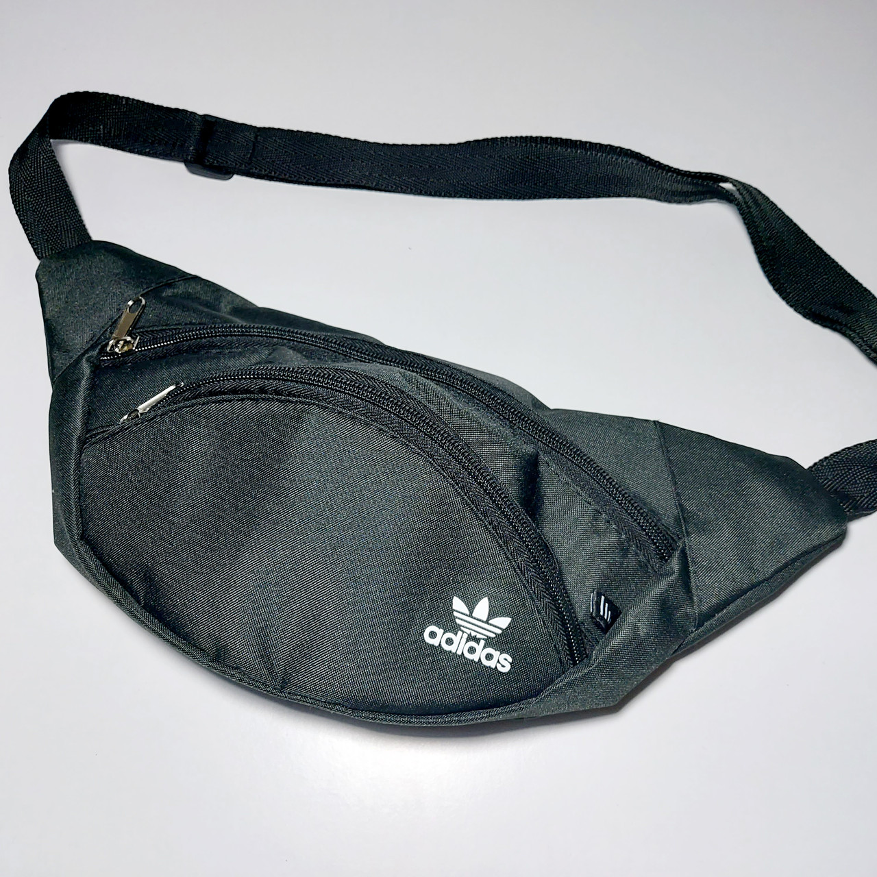 Поясна сумка бананка спортивна чорна два відділи, фото 1