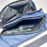 Поясна сумка бананка спортивна синя два кармана, фото 5