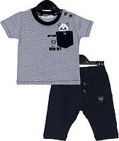 Комплект "Мишка" футболка и капри для мальчика, темно-синий - E&H Breeze Boys