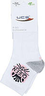 Носки "Котик" для девочки, белые с серым - Ucs Socks