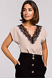 Жіноча блузка з вирізом і мереживом "Brenda" Батал, фото 6