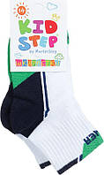 Носки для мальчика, белые с зеленым - Kid Step