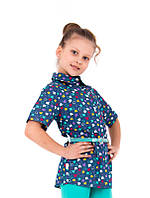 Туника-рубашка нарядная для девочки GABBI Синий на рост 116 (10742)