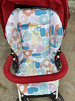 Детский матрасик вкладыш в коляску защитный. Чехол для стульчика, автокресла. Матрас в детскую коляску