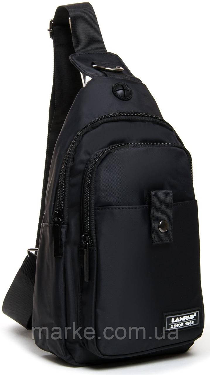 Сумка чоловіча через плече, слінг Lanpad чорний, фото 1