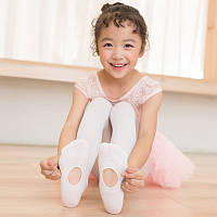 Детские колготки для балета с отверстием для стопы белые 110-125