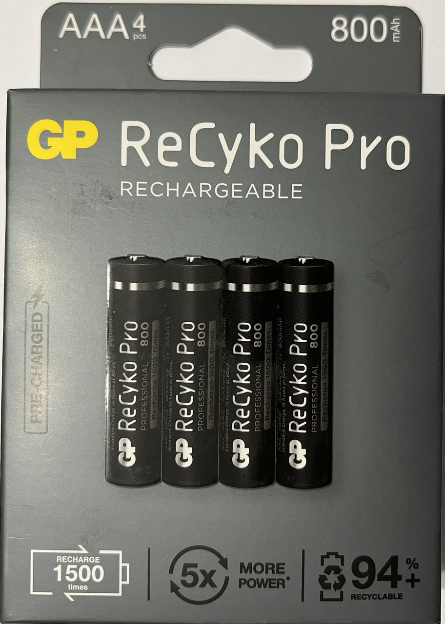 Акумулятори GP ReCyko Pro 85AAHCB-2EB4, ААA, R03, 1,2V, 850mAh, 4 шт.