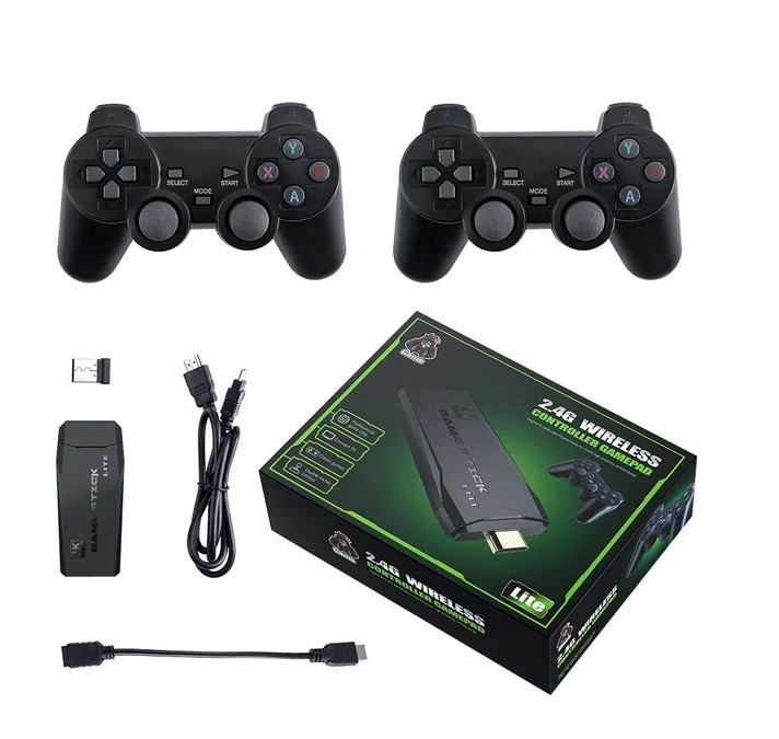 Ігрова приставка бездротова Lite Green Hdmi 3535 ігор Dendy, Sega, Аркадні ігри, Game Boy, Nintendo, Atari,