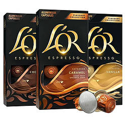 Сет Nespresso L'or Flavours Pack  (3 види упаковок по 10 капсул)