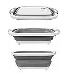 Складна складана обробна миска дошка трансформер туристична для нарізування та зберігання продуктів органайзер, фото 2