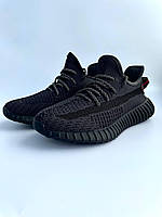 Кроссовки Adidas Yeezy Boost 350 мужские черные, кроссовки адидас изи буст летние тканевые
