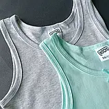 Майка на дівчинку комплект (2 шт.) м'ятна і сіра Migros Розмір 98/104, 122/128, фото 3