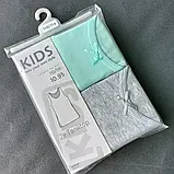 Майка на дівчинку комплект (2 шт.) м'ятна і сіра Migros Розмір 98/104, 122/128, фото 6