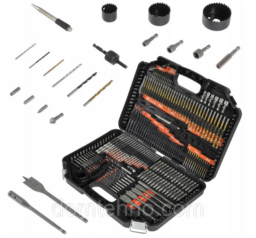 Великий набір свердел, насадок для свердел, набір свердел HSS, головок, коронок, 246 шт. Geko G38112