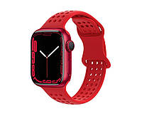 Ремешок силиконовый Hoco Sport Band для смарт часов Apple Watch 38/ 40/ 41mm с перфорацией. Красный.