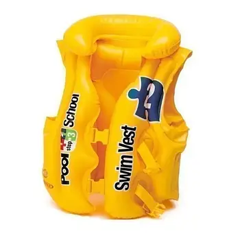 Детский спасательный жилет Intex 58660 в бассейн на 3-6 лет 18-30 кг желтый