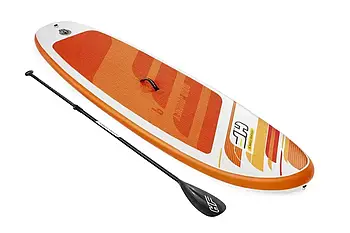 Надувна дошка для САП серфінгу Bestway SUP-дошка 65349 з веслом та насосом помаранчевий