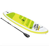 Надувная доска для САП серфинга Bestway 305x84x12 см SUP-доска 65340 с веслом и насосом желтый