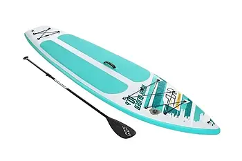 Надувна дошка для SUP серфінгу з плавником Bestway 65347 SUP-борд 320х79х12см бірюзовий