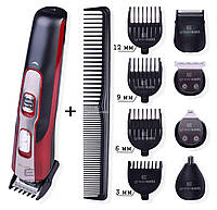 Профессиональная аккумуляторная машинка-триммер для стрижки волос бороды и усов Gemei GM 592 10 в 1 wro