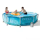 Збірний басейн круглий каркасний Intex 28208 з фільтр-насосом з картриджем 305x76 см на 4485 л блакитний, фото 2
