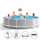 Каркасний збірний круглий басейн Intex 26726 в повній комплектації 457х122 см на 16805 л сірий, фото 2