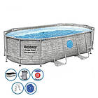 Сімейний овальний каркасний басейн Bestway 56716 549х274х122 см з фільтром та сходами на 13420 л, фото 3