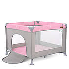 Дитячий квадратний ігровий манеж із входом на блискавки та кільцями El Camino ME 1097 Pink Gray рожевий, фото 4