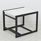 Дерев'яний стілець трансформер 2 в 1 для годування зі столиком Bambi Graphite білий, фото 3