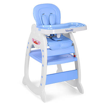 Дитячий стільчик для годування 2 в 1 трансформер зі столиком та підносом Bambi M 3612-12 Блакитний