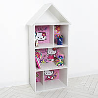 Полка-домик в детскую под игрушки или книги с рисунком Hello Kitty Bambi H 2020-20-1 Белый