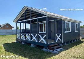 Побудувати дачний будинок 6 м х 6 м.Фальшбрус із терасою