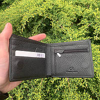 Чоловічий шкіряний гаманець чорний люкс, чоловіче портмоне натуральна шкіра висока якість